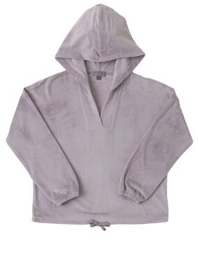 Barefoot Dreams LuxeChic Knit Hoodie Pullover Gray Women Small Cozy Soft Lounge